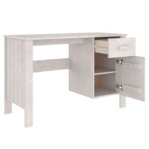 Hull Wooden Laptop Desk With 1 Door 1 Drawer In White