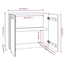 Hull Wooden Storage Cabinet With 2 Doors In Dark Grey