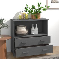 Hull Wooden Chest Of 2 Drawers With 1 Shelf In Dark Grey