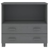 Hull Wooden Chest Of 2 Drawers With 1 Shelf In Dark Grey