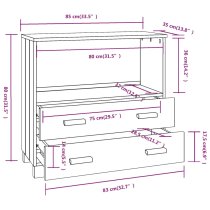 Hull Wooden Chest Of 2 Drawers With 1 Shelf In Dark Grey