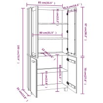 Hull Wooden Display Cabinet With 4 Doors In Brown