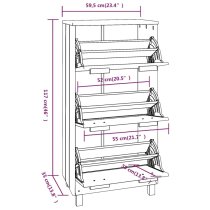 Hull Wooden Shoe Storage Cabinet With 3 Drawers In Light Grey