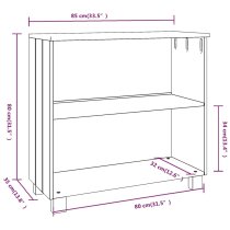 Hull Wooden Bookcase With 2 Shelf In Light Grey