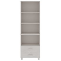 Hull Wooden Bookcase With 2 Drawers In White