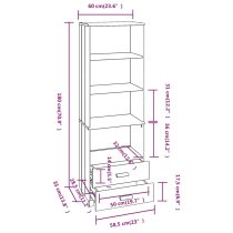 Hull Wooden Bookcase With 2 Drawers In White