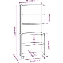 Hull Wooden Bookcase With 5 Shelves In White