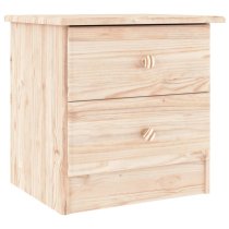 Akron Wooden Bedside Cabinet With 2 Drawer In Natural