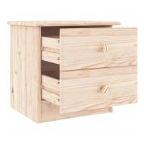 Akron Wooden Bedside Cabinet With 2 Drawer In Natural