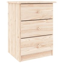 Akron Wooden Bedside Cabinet With 3 Drawer In Natural