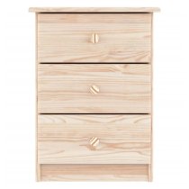 Akron Wooden Bedside Cabinet With 3 Drawer In Natural