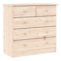 Akron Wooden Chest Of 5 Drawers In Natural