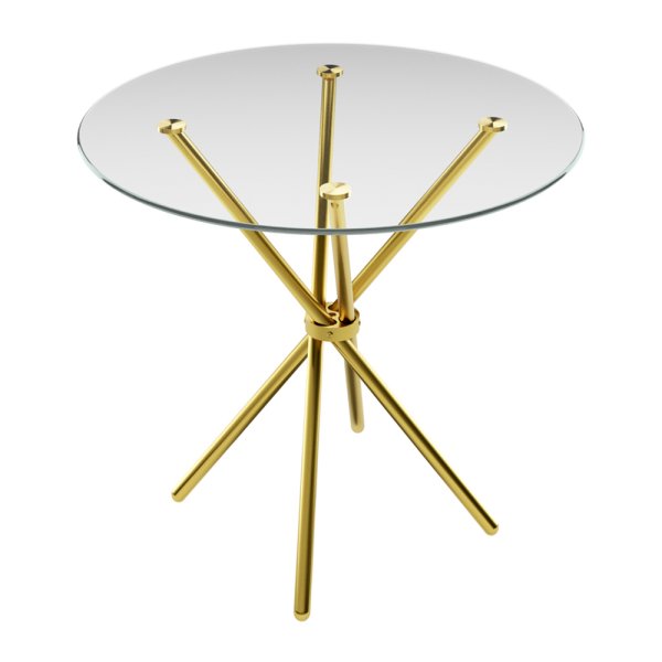 Casa Clear Glass Top Dining Table With Gold Legs