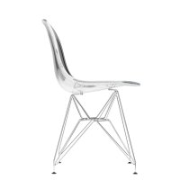 Coco Clear Plastic Dining Chair With Silver Legs