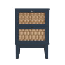 Bordeaux Wooden Bedside Cabinet With 2 Drawers In Blue