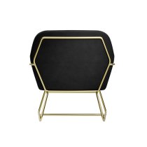 Charles Velvet Armchair With Gold Frame In Black