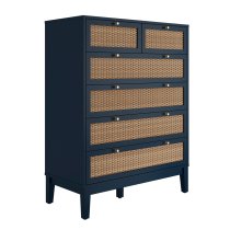 Bordeaux Wooden Chest Of 6 Drawers In Blue