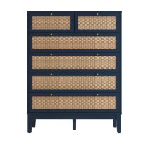 Bordeaux Wooden Chest Of 6 Drawers In Blue