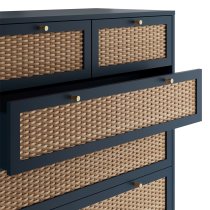 Bordeaux Wooden Chest Of 6 Drawers In Blue