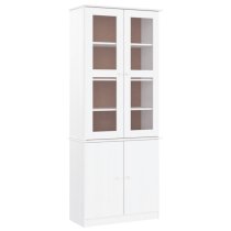 Akron Wooden Display Cabinet With 4 Doors In White