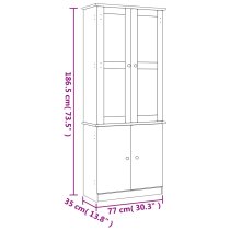 Akron Wooden Display Cabinet With 4 Doors In White