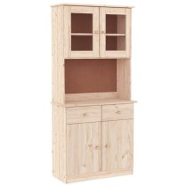 Akron Wooden Display Cabinet With 4 Doors Wide In Natural