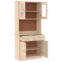 Akron Wooden Display Cabinet With 4 Doors Wide In Natural