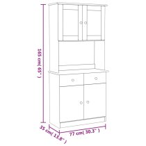 Akron Wooden Display Cabinet With 4 Doors Wide In Natural