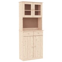 Akron Wooden Display Cabinet With 4 Doors Tall In Natural