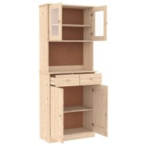 Akron Wooden Display Cabinet With 4 Doors Tall In Natural