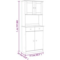 Akron Wooden Display Cabinet With 4 Doors Tall In Natural