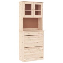 Akron Wooden Display Cabinet With 1 Drawer In Natural