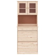 Akron Wooden Display Cabinet With 1 Drawer In Natural