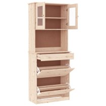 Akron Wooden Display Cabinet With 1 Drawer In Natural