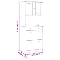 Akron Wooden Display Cabinet With 1 Drawer In Natural