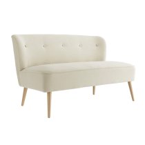 Burlington Fabric Sofa Bed With Black Legs In Ivory