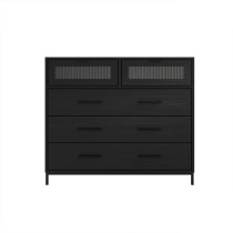 Edison Wooden Chest Of 5 Drawers In Matte Black