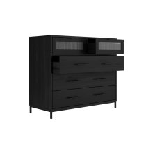 Edison Wooden Chest Of 5 Drawers In Matte Black