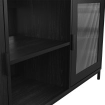 Maddox Wooden TV Stand With 2 Doors In Black