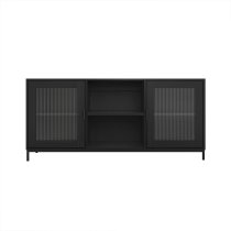 Maddox Wooden TV Stand With 2 Doors In Black