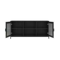 Maddox Wooden TV Stand With 2 Doors In Black