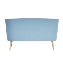 Beau Fabric 2 Seater Sofa With Wooden Legs In Blue