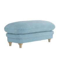 Plumpton Fabric Foot Stool In Duck Egg Blue