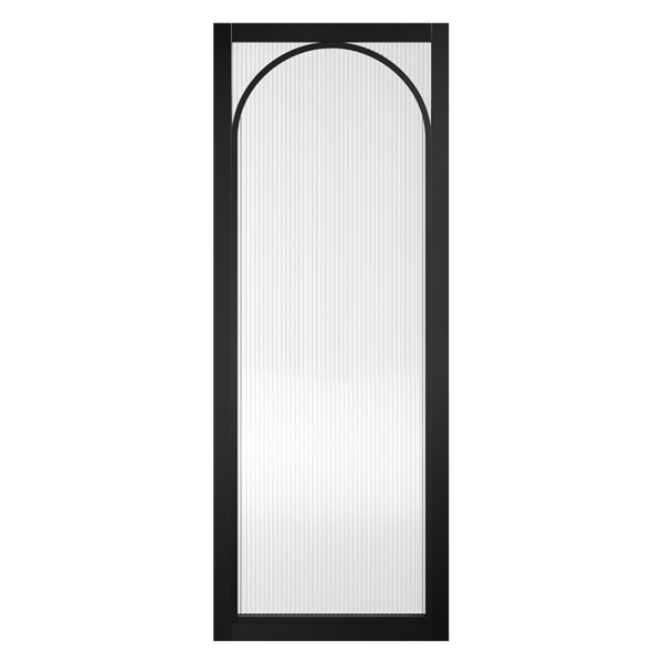 Melrose 1981mm X 762mm Reeded Glass Internal Door In Black Frame