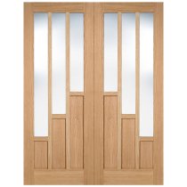 Coventry 1981mm X 1067mm Clear Glass Internal Door Pair In Oak