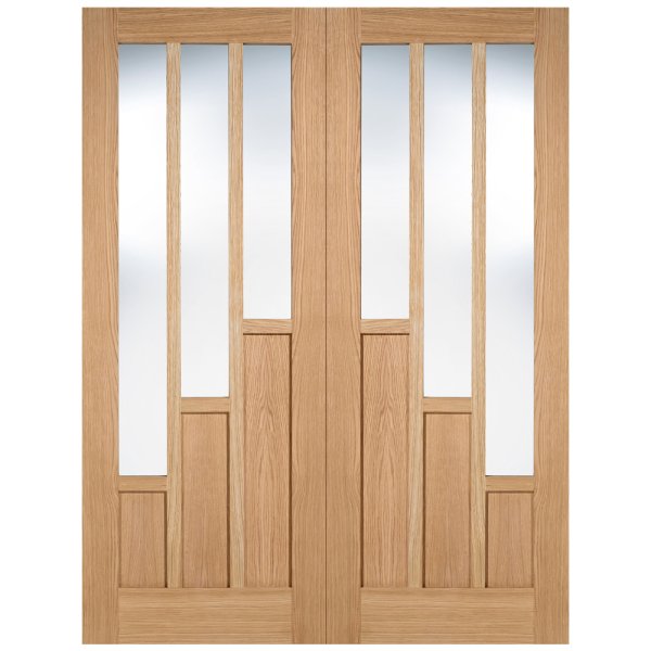 Coventry 1981mm X 1067mm Clear Glass Internal Door Pair In Oak