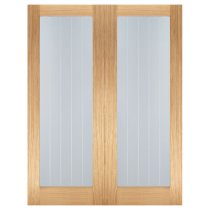 Mexicano 1981mm X 1524mm Clear Glass Internal Door Pair In Oak