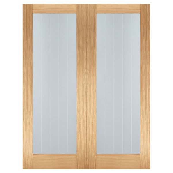 Mexicano 1981mm X 1524mm Clear Glass Internal Door Pair In Oak