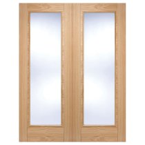 Vancouver 1981mm X 1219mm Clear Glass Internal Door Pair In Oak