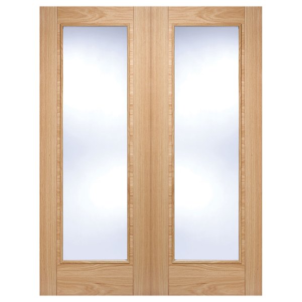 Vancouver 1981mm X 1219mm Clear Glass Internal Door Pair In Oak